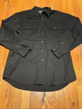 Polo by Ralph Lauren 100% Witfeld wool black button down shirt size M
